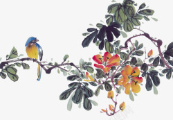 鲜花与动物插画鲜花与动物插画高清图片