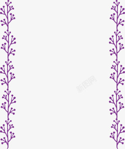 紫色手绘植物边框素材