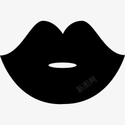 爱出汗女性女人黑色的嘴唇形状图标高清图片