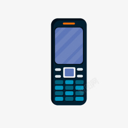黑蓝色老式手机模型矢量图素材