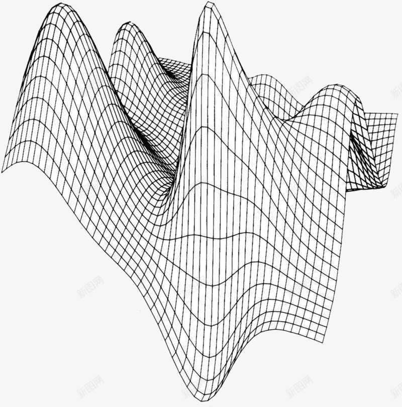 网格波纹png免抠素材_新图网 https://ixintu.com 水纹线条 波浪 纹理 线条 网格