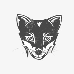 黑白狐狸创意狐狸头像标志矢量图高清图片
