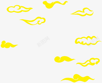 多种金色云朵创意png免抠素材_新图网 https://ixintu.com 云朵 创意 多种 金色