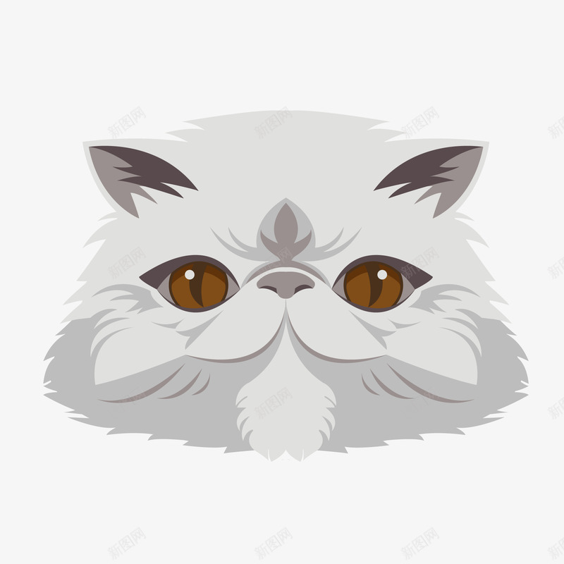 卡通大眼睛的猫咪矢量图ai免抠素材_新图网 https://ixintu.com 动物设计 大眼睛 头像 小猫 猫咪设计 矢量图