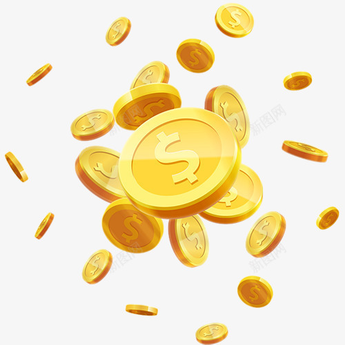 卡通金币png免抠素材_新图网 https://ixintu.com 卡通 硬币 金币 钱币