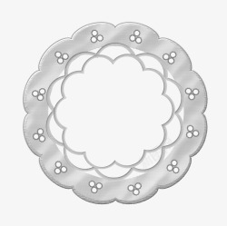 灰色花纹花环装饰素材