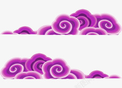 紫色中国风云朵装饰图案素材