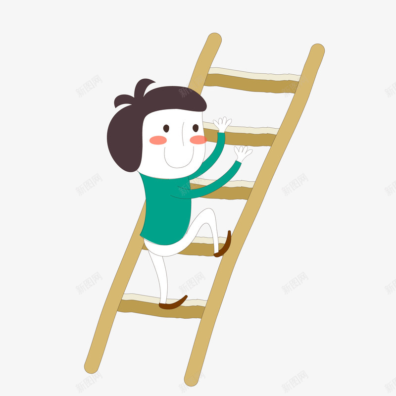 卡通爬楼梯的儿童png免抠素材_新图网 https://ixintu.com 人物设计 儿童 卡通 彩绘 手绘 爬楼梯