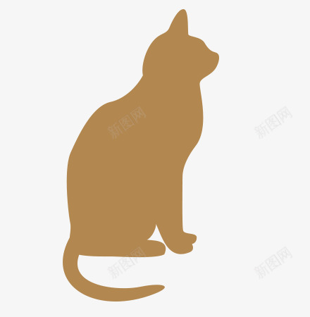 咖啡色之猫咪图标png_新图网 https://ixintu.com 动物 咖啡 形状 猫