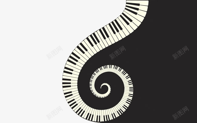 黑白创意钢琴psd免抠素材_新图网 https://ixintu.com 免费创意素材 创意 素材 钢琴 黑白