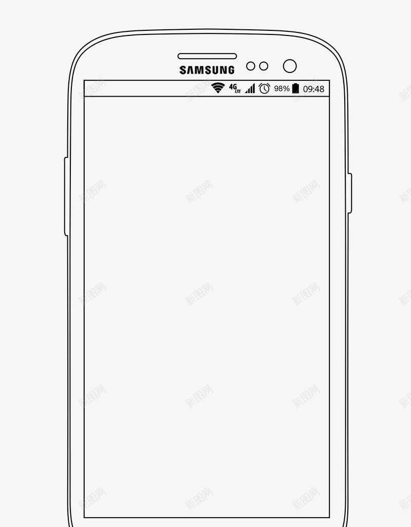 三星手机线框图png免抠素材_新图网 https://ixintu.com 三星手机 手机 手机线框 线框手机