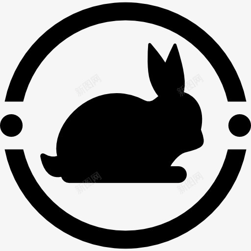 兔子一个圆圈内图标png_新图网 https://ixintu.com 兔子 公园 动物 哺乳动物 自然