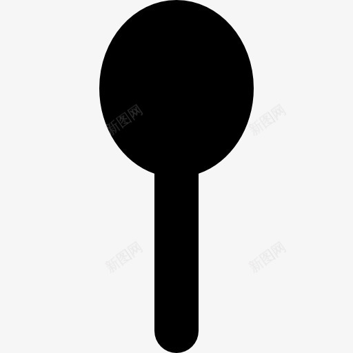 黑色的剪影形状物体的像个勺子图标png_新图网 https://ixintu.com 乐器 大杯固体 形状 椭圆形镜子 沙球 轮廓 音乐