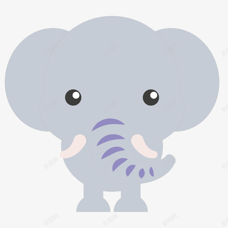 卡通可爱的大象贴纸矢量图ai免抠素材_新图网 https://ixintu.com 动物园 动物设计 卡通 大象 森林 贴纸设计 矢量图