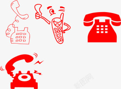 各类图标各类红色电话符号图标高清图片