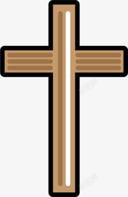 黑边十字架木质纹理黑边十字架矢量图高清图片