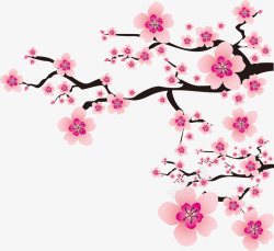 桃花抠图粉色手绘桃花高清图片