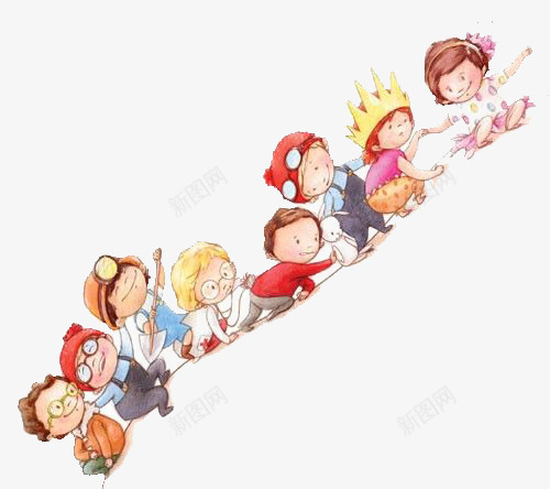 小孩png免抠素材_新图网 https://ixintu.com 做游戏 儿童 卡通 小孩 小朋友 手绘 插画 文艺 清新