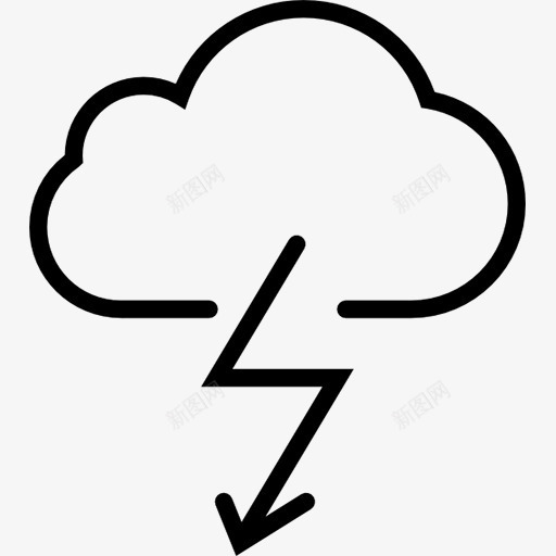 闪电箭头和云彩标志图标png_新图网 https://ixintu.com cloud 云 云彩 天气