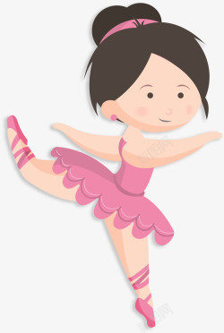 玫红色裙子儿童节跳舞的女孩高清图片