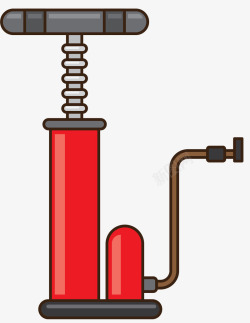 红色绳索卡通金属打气筒素材