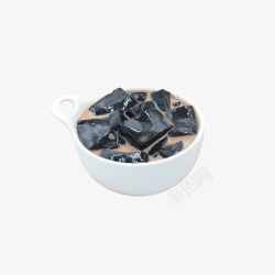 大块龟苓膏凉粉产品实物营养黑凉粉高清图片