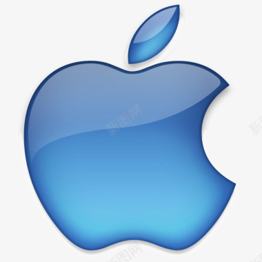 蓝色渐变色苹果logo图标图标