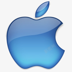 渐变色风格蓝色渐变色苹果logo图标高清图片