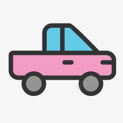 皮卡车的图标粉色皮卡车卡通图标矢量图高清图片