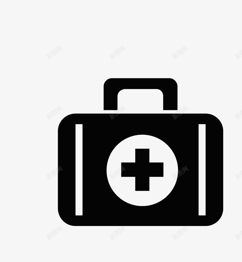 黑色医疗箱标识图标png_新图网 https://ixintu.com 健康 医疗 医疗箱 标识 黑色