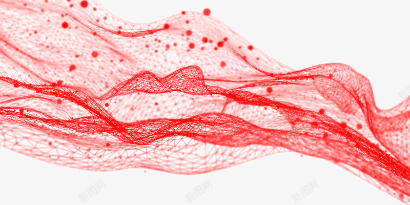 手绘漂浮的红色彩带psd免抠素材_新图网 https://ixintu.com 卡通手绘 圆圈 圆形 彩带 水彩 科技 红色 装饰