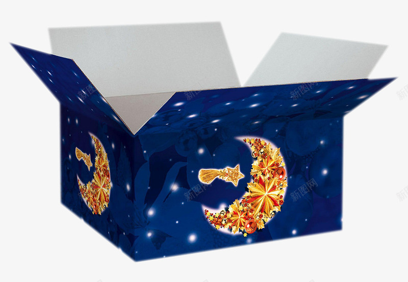 蓝色礼物盒子卡通月亮打开的礼物盒子ppng免抠素材_新图网 https://ixintu.com 卡通月亮 打开的礼物盒子png 蓝色礼物盒子