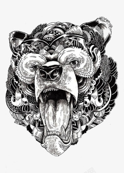 黑白雕塑装饰画高清图片