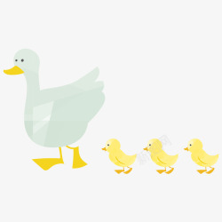 鸭宝宝卡通鸭妈妈和小鸭子高清图片