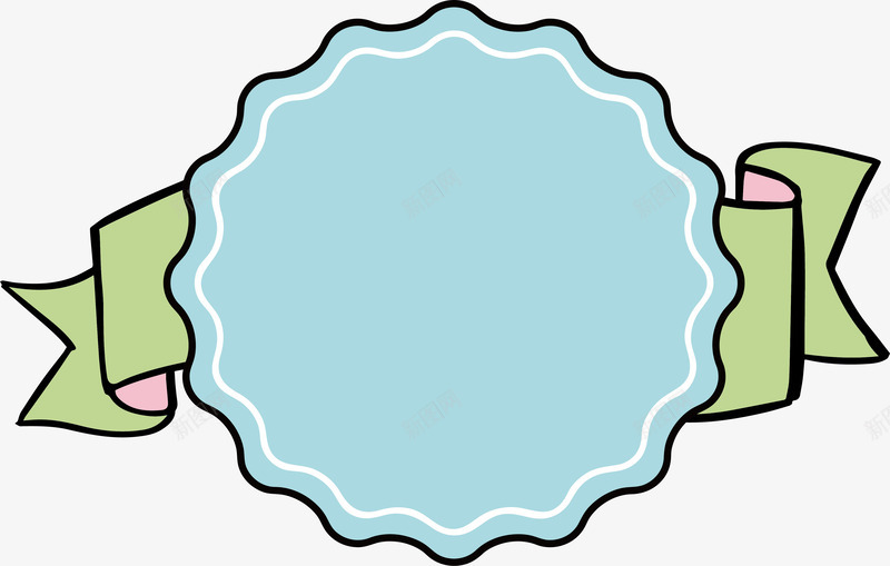 蓝色波浪标签矢量图eps免抠素材_新图网 https://ixintu.com 彩带标题框 波浪标签 波浪标题框 矢量png 绿色彩带 蓝色标签 矢量图