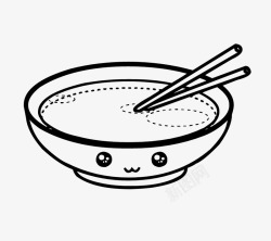 简笔碗卡通筷子碗高清图片