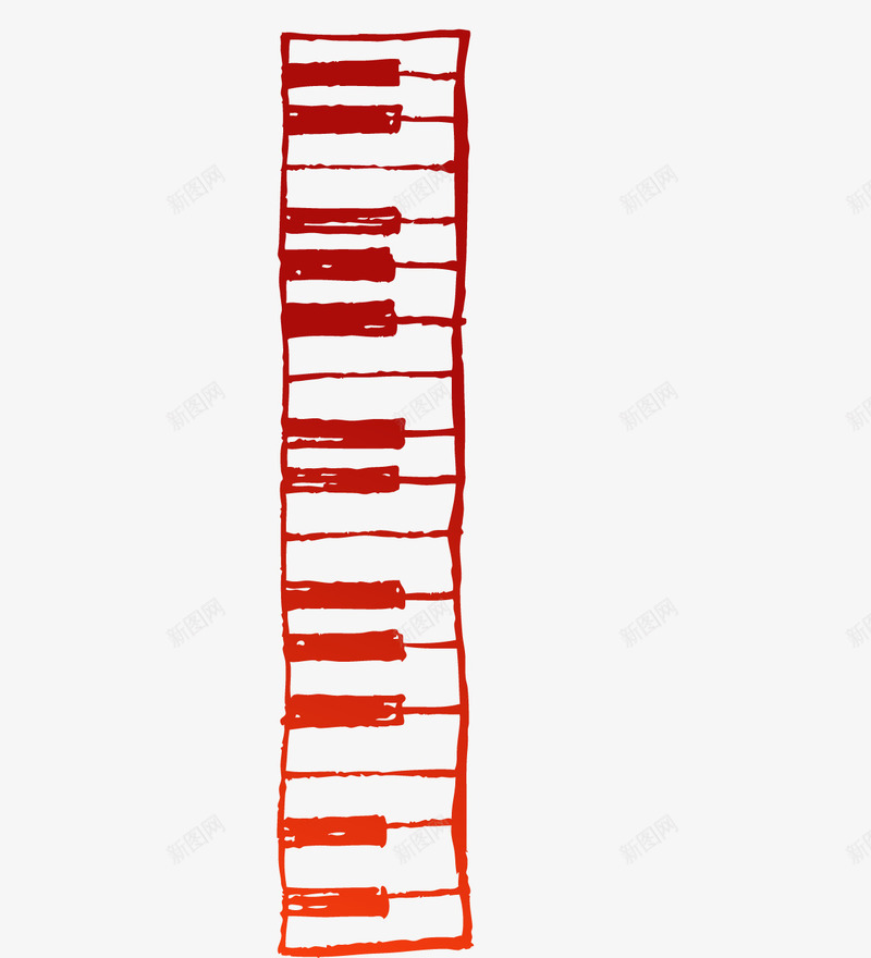 红色键盘png免抠素材_新图网 https://ixintu.com 儿童手绘 卡通 小朋友音乐 简笔画钢琴 钢琴 音乐