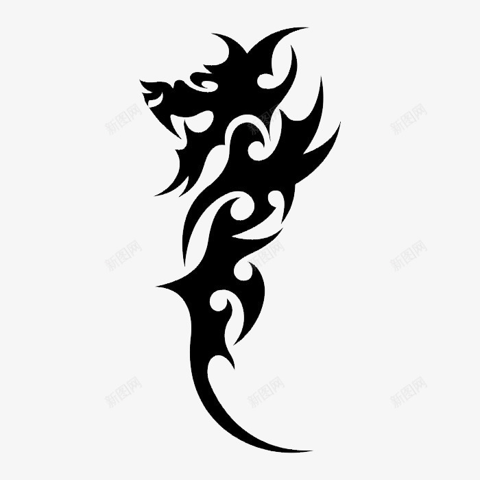 黑白轮廓动物图案png免抠素材_新图网 https://ixintu.com 素材库 纹身图案 黑白轮廓动物图案