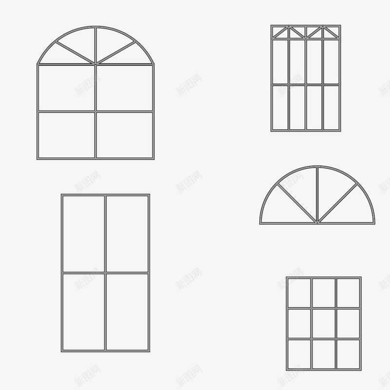 简易窗户边框矢量图ai免抠素材_新图网 https://ixintu.com 多形状 窗户 简易 素材 矢量图