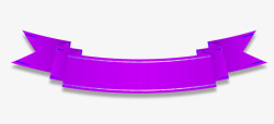 紫色丝带标题框素材