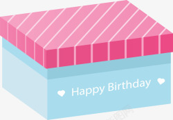 派对祝福蓝粉色精美生日礼物矢量图高清图片
