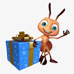 身旁蚂蚁身旁的礼物盒高清图片