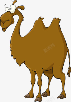 背上山峰卡通手绘骆驼高清图片