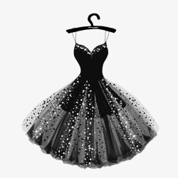 黑色创意裙子元素矢量图素材