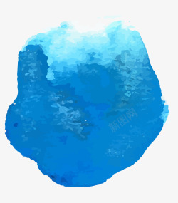 海洋元素背景框2蓝色水彩墨迹矢量图高清图片