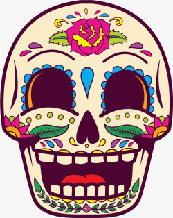 墨西哥骷髅粉色背景卡通骷髅矢量图高清图片