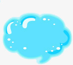 亮蓝色云朵气泡对话框素材