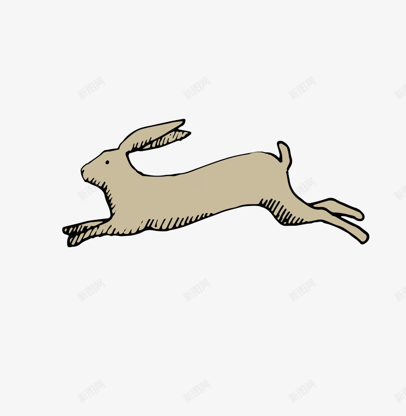奔跑的兔子手绘矢量图ai免抠素材_新图网 https://ixintu.com 兔子 动物 奔跑 矢量图
