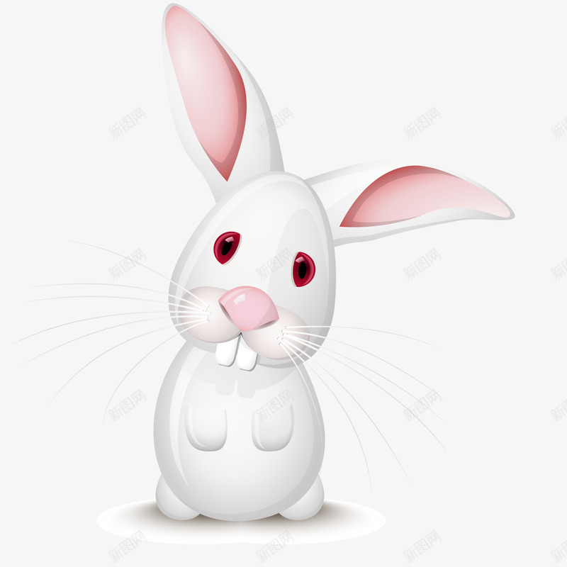 白色大耳兔矢量图ai免抠素材_新图网 https://ixintu.com 兔子设计 动物设计 卡通 大耳朵 白兔 门牙 矢量图