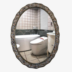 中海创意复古浴室镜子高清图片